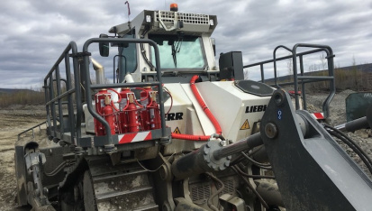 Жидкостные (эмульсионные) системы пожаротушения AFEX для защиты дорожно-строительной спецтехники